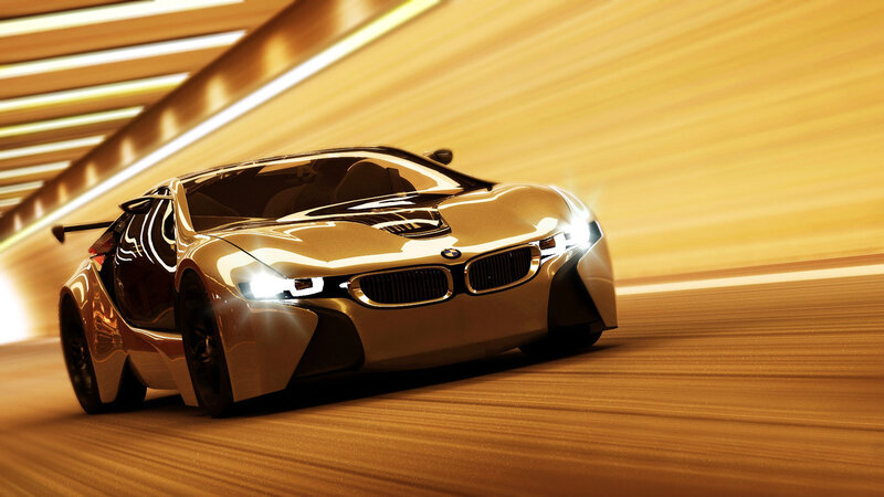 Gold Sports Car — Dynamic, 3d Render