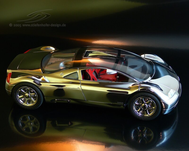 gold sports car model