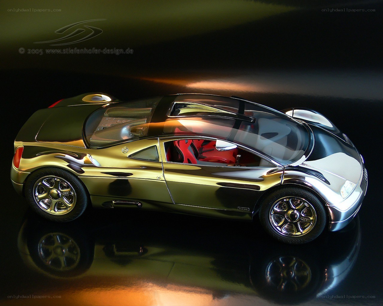 gold sports car model