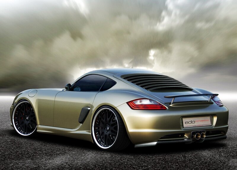 Gold sports car on track