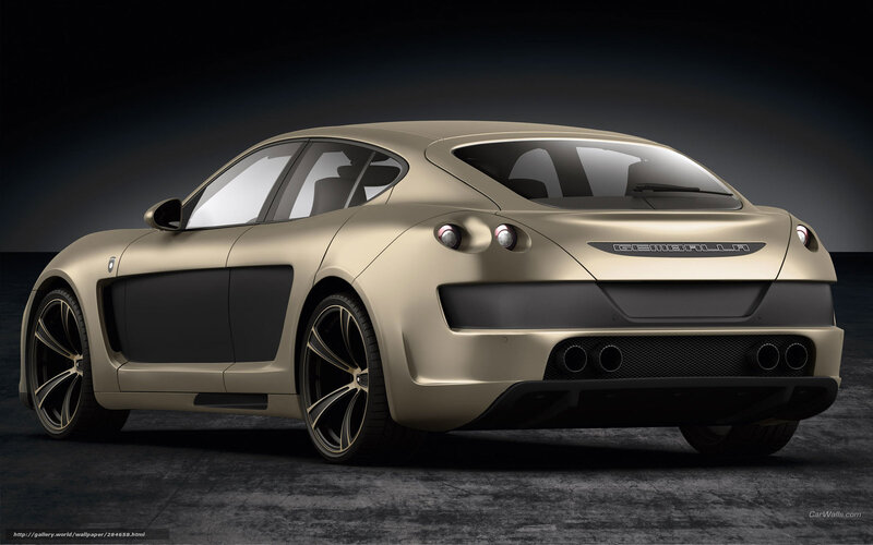 gold sports car rear view