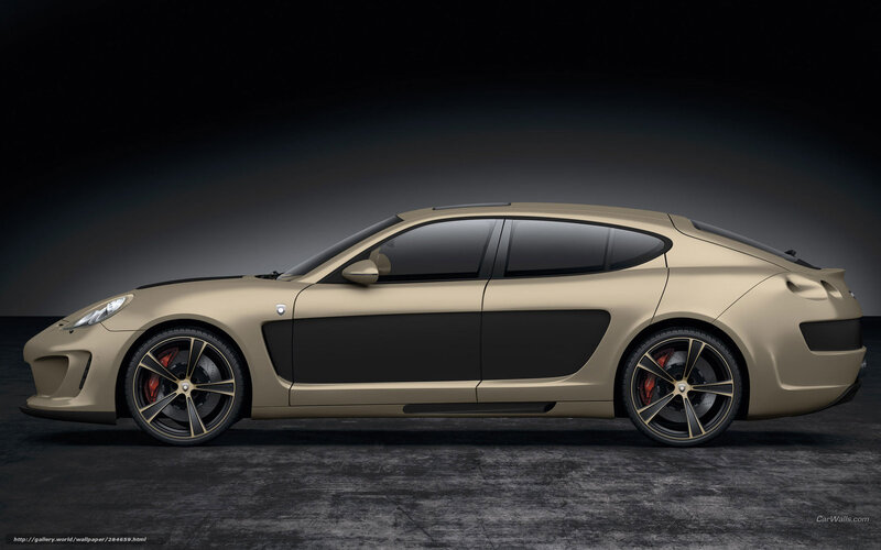 gold sports car side view