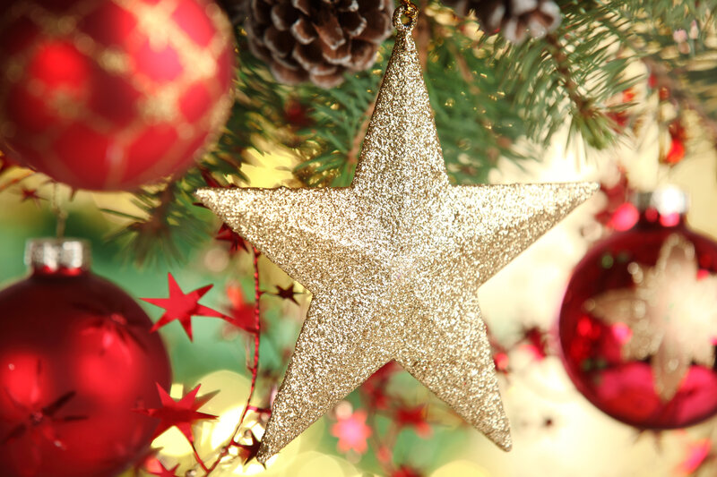 Gold Star Ornament — Festive, Winter