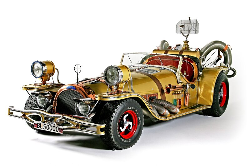 Gold Steampunk Car