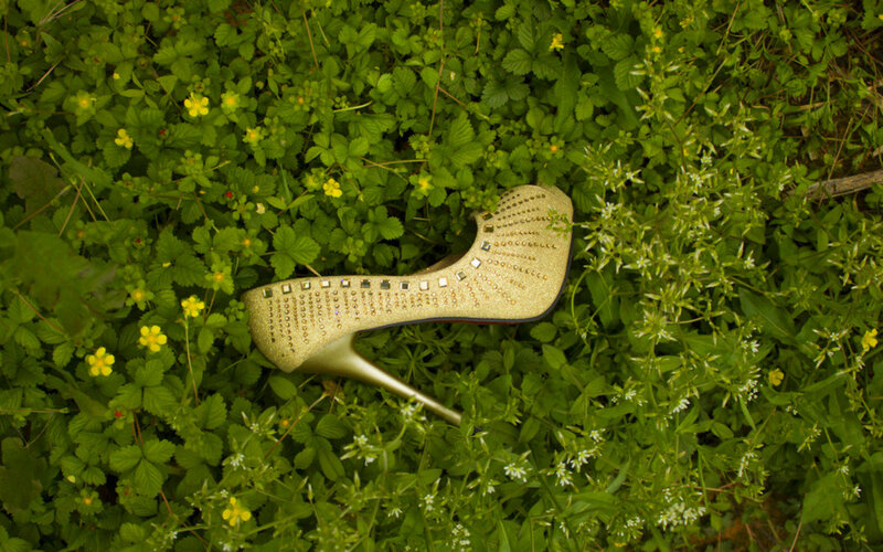 Gold Studded High Heel
