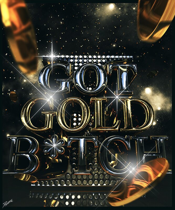 gold text design