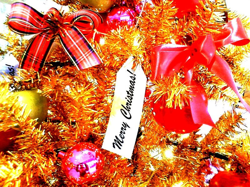 Gold Tinsel Christmas Tree