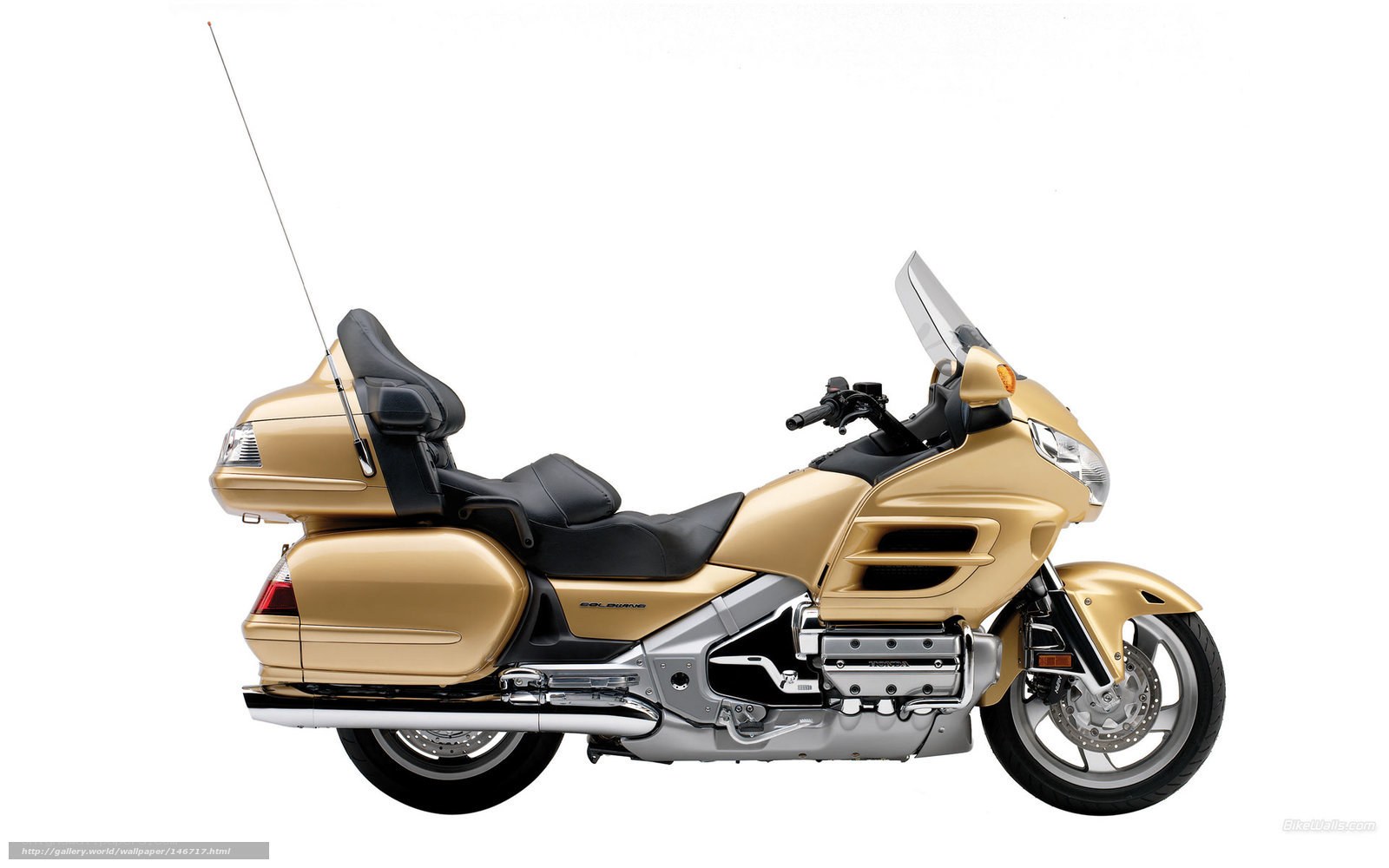 gold touring motorcycle
