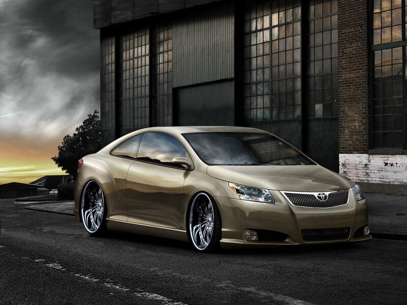 Gold Toyota in Industrial Setting