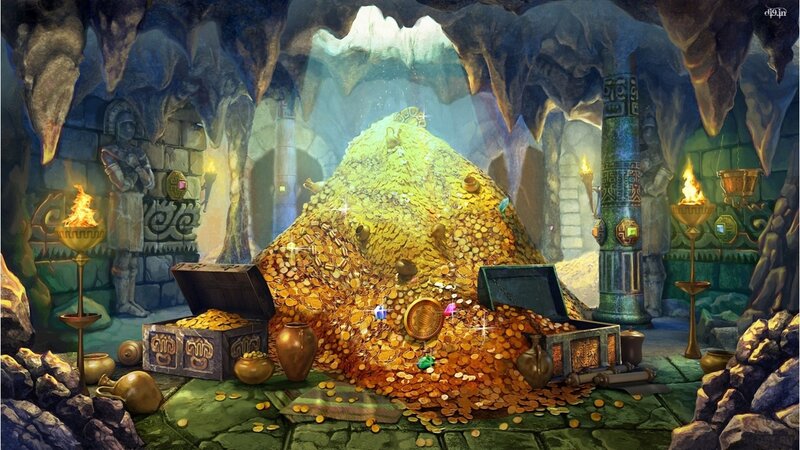 Gold Treasure in Cave