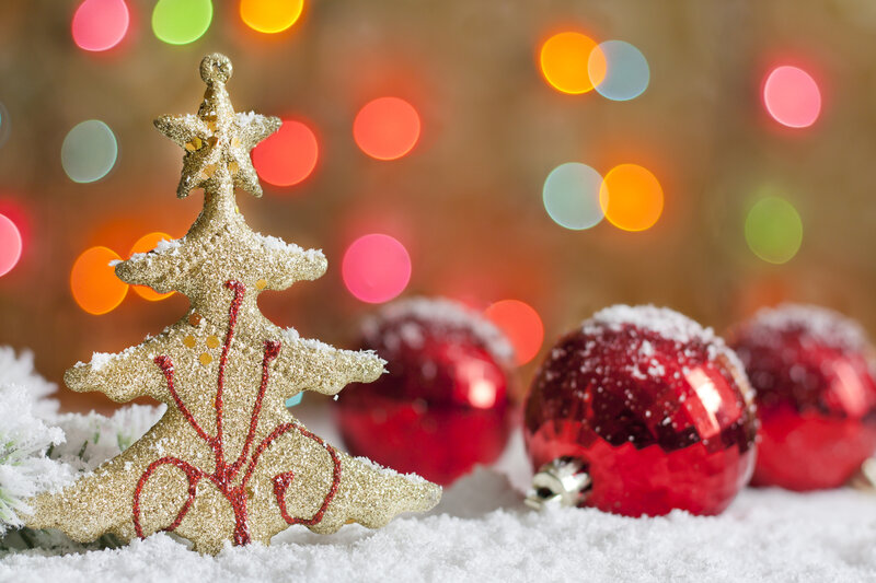 Gold Tree Ornament — Festive, Winter, Photograph