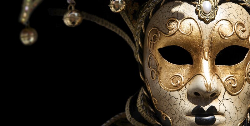 Gold Venetian Mask — Dramatic, Photograph