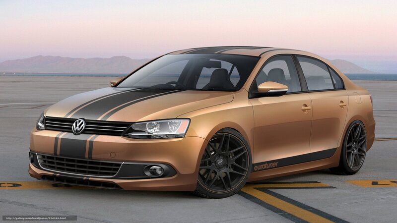 gold volkswagen jetta with stripes