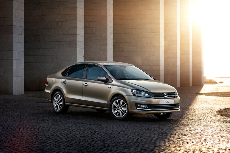 Gold Volkswagen Polo sedan