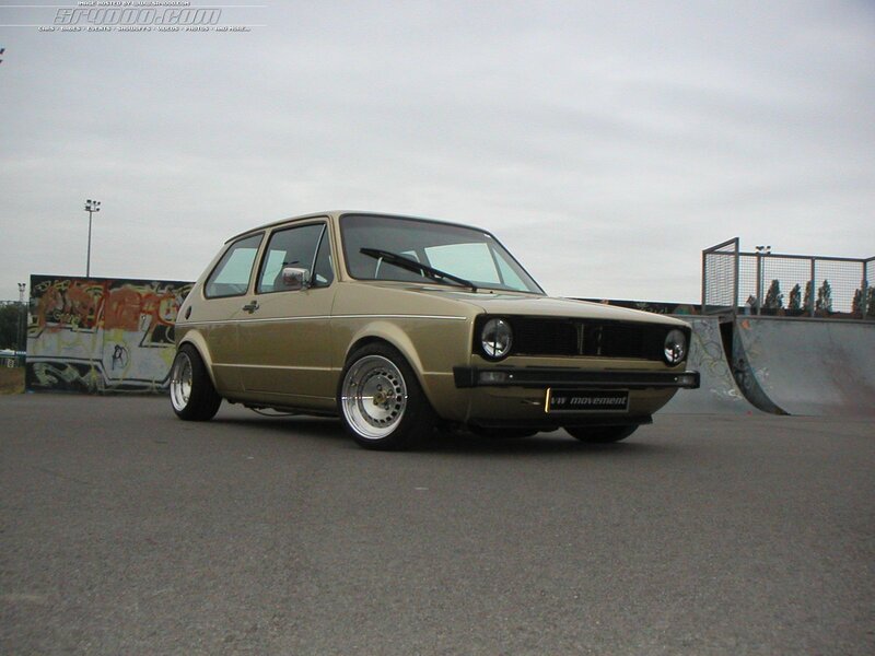 Gold Vw Golf Hatchback