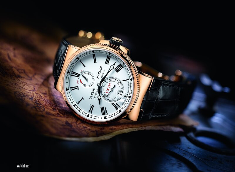 Gold Watch on Leather Strap — Black