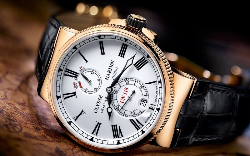 Gold Watch with Black Strap — Dramatic, Photograph, Black Leather Strap