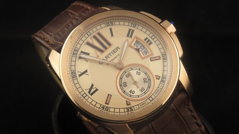Gold Watch with Brown Strap — Dramatic, Photograph