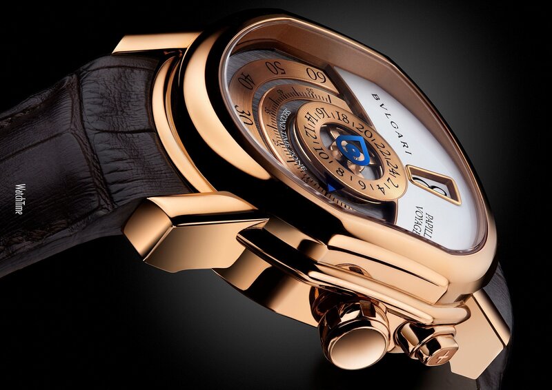 Gold Watch with Brown Strap — Dramatic