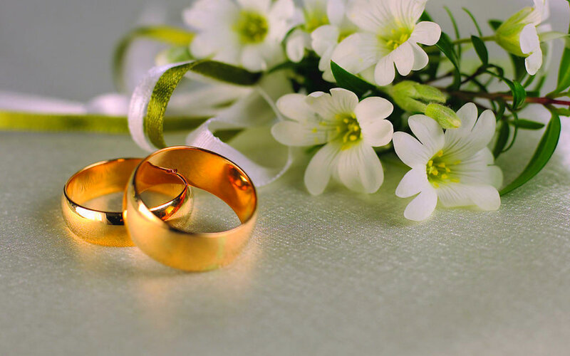 Gold Wedding Rings — Serene, Photograph