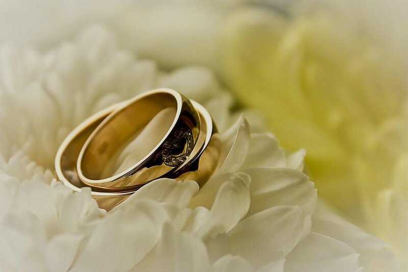 Gold Wedding Rings — White