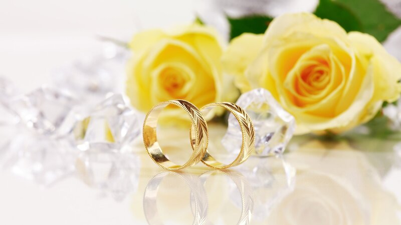 Gold Wedding Rings — Yellow, Romantic, Photograph