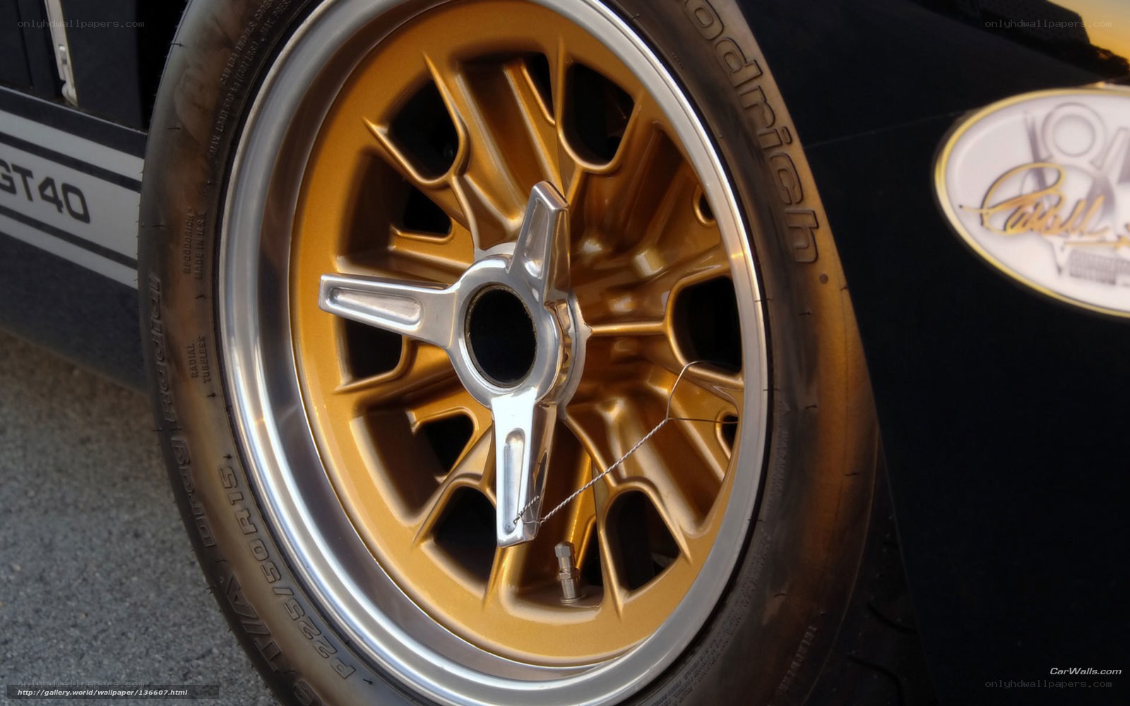 gold wheel of a classic car