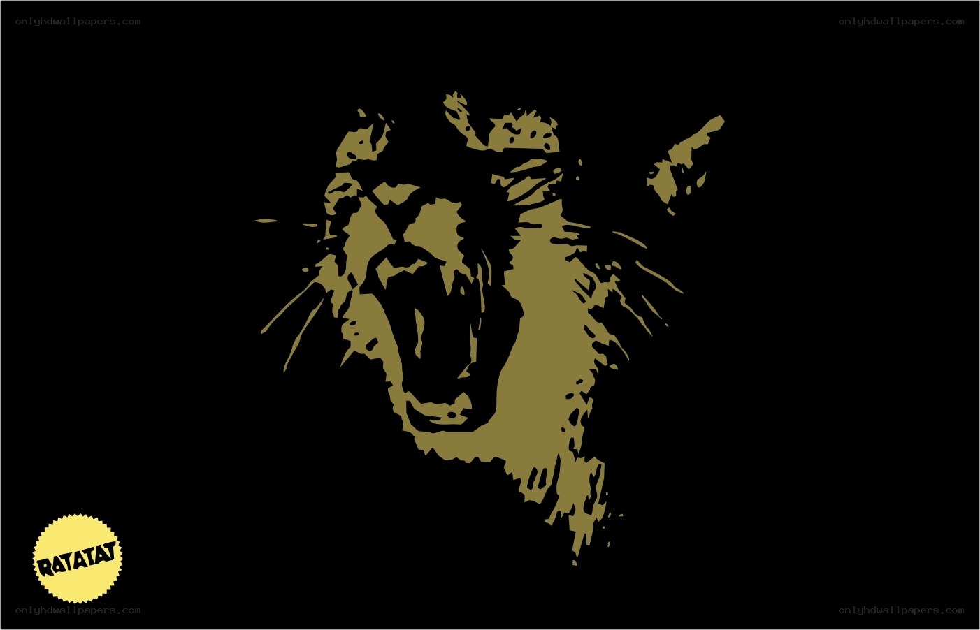 gold wolf head logo