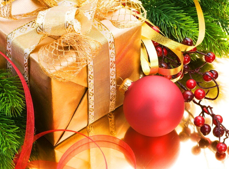 Gold-wrapped Gift Box