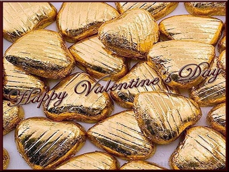 Gold-wrapped Heart Chocolates