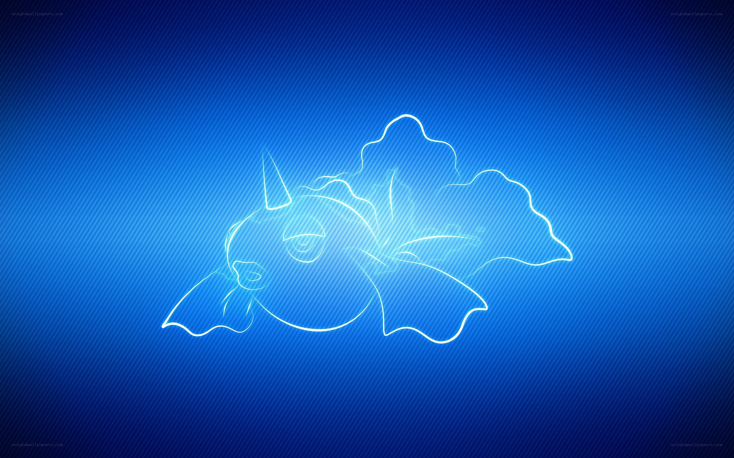 Goldeen outline on blue