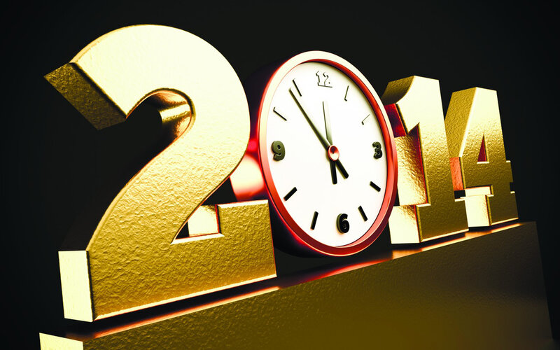 Golden 2014 Clock — Gold