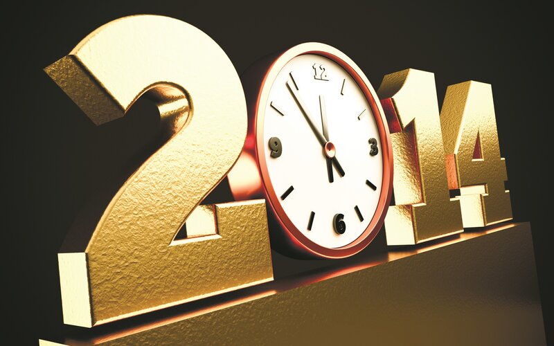 Golden 2014 Clock