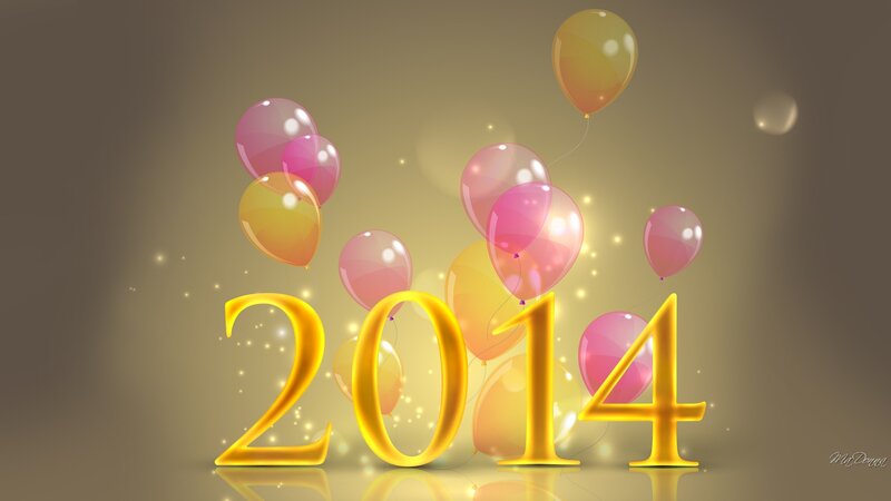 Golden 2014 Numbers — Gold, Celebratory