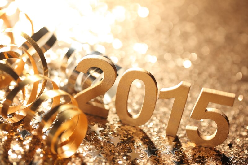 Golden 2015 Numbers — Gold, Celebratory, Photograph, Confetti