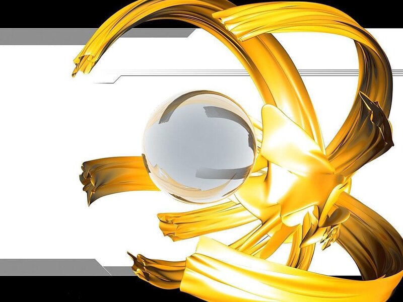 golden abstract design with sphere