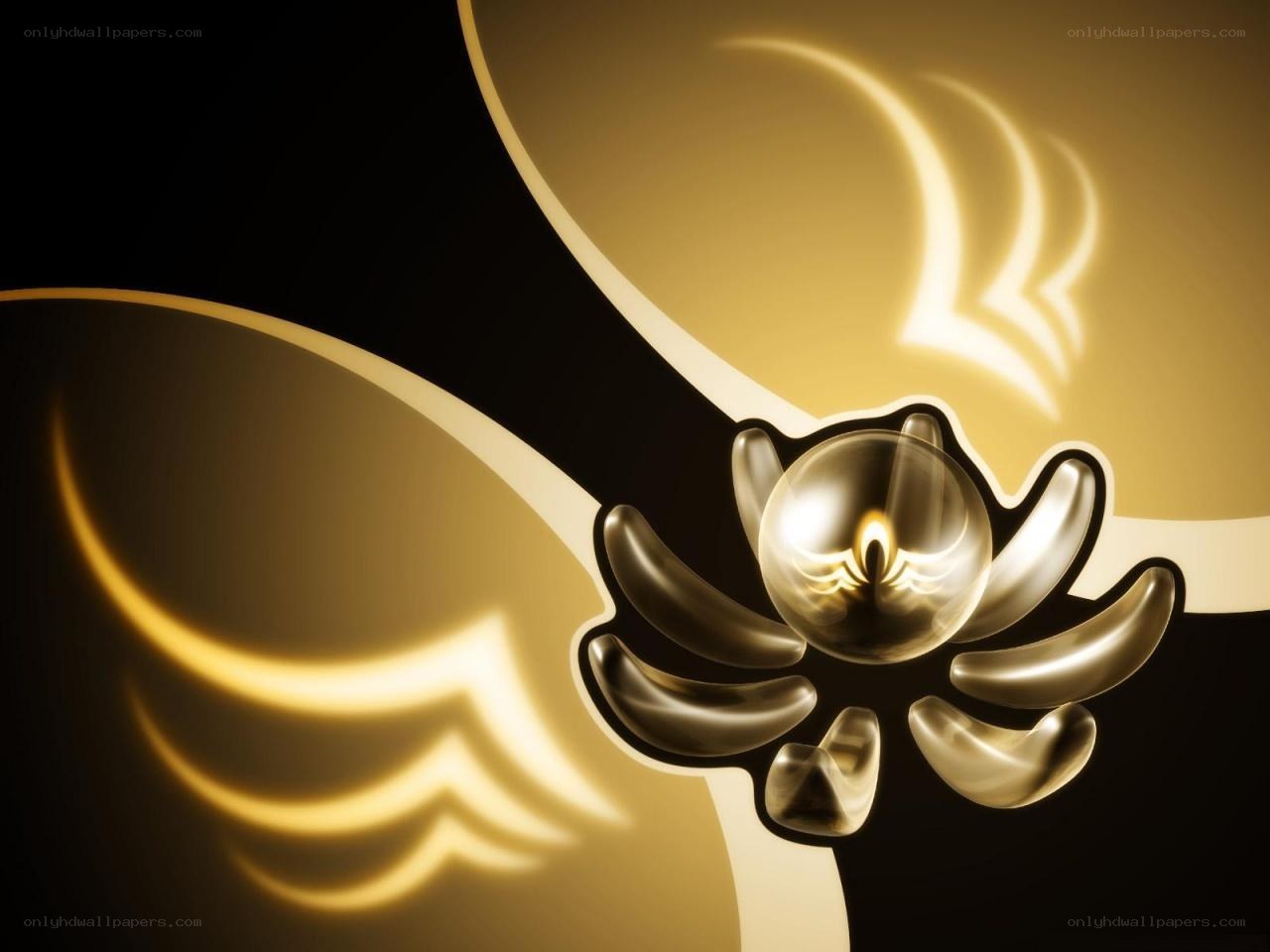 golden abstract flower design