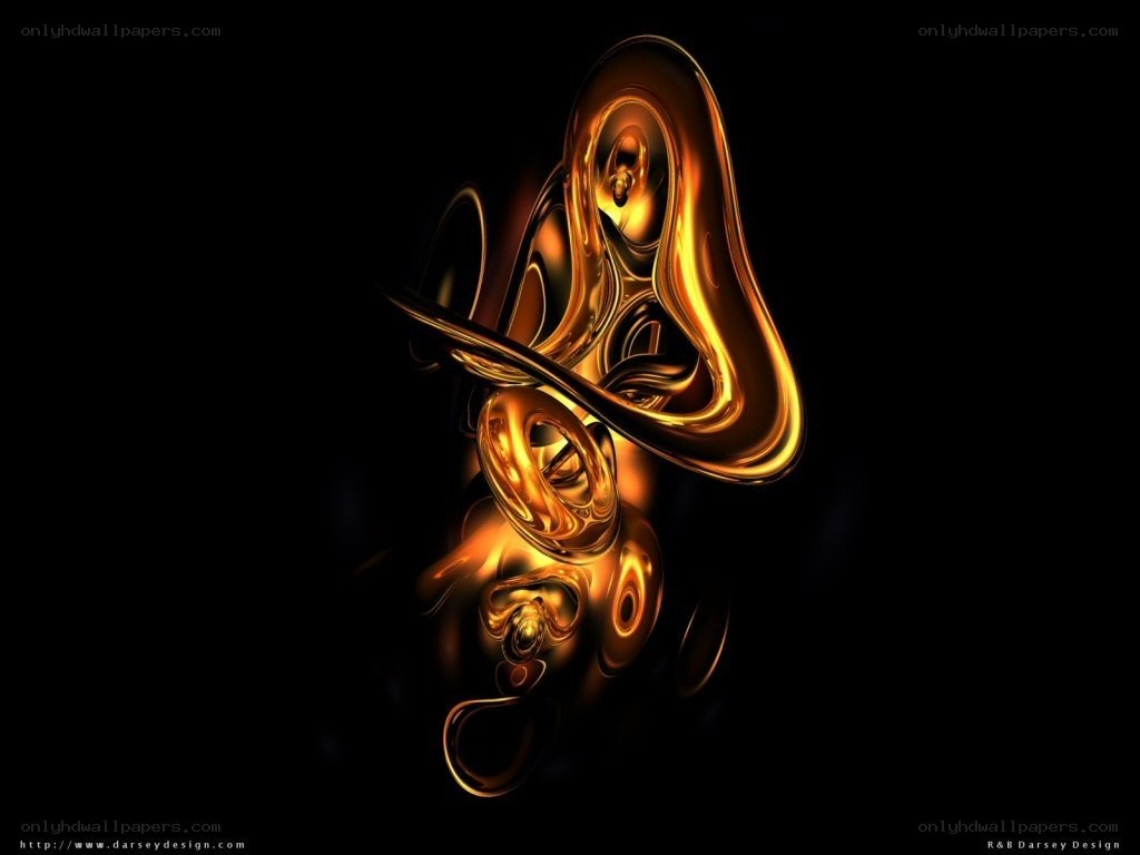 Golden abstract fluid sculpture