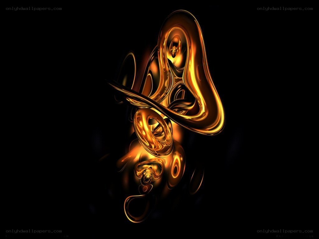 Golden abstract fluid sculpture