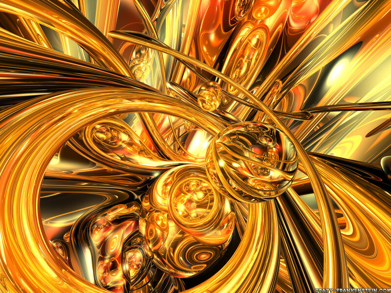 Golden abstract fractal art