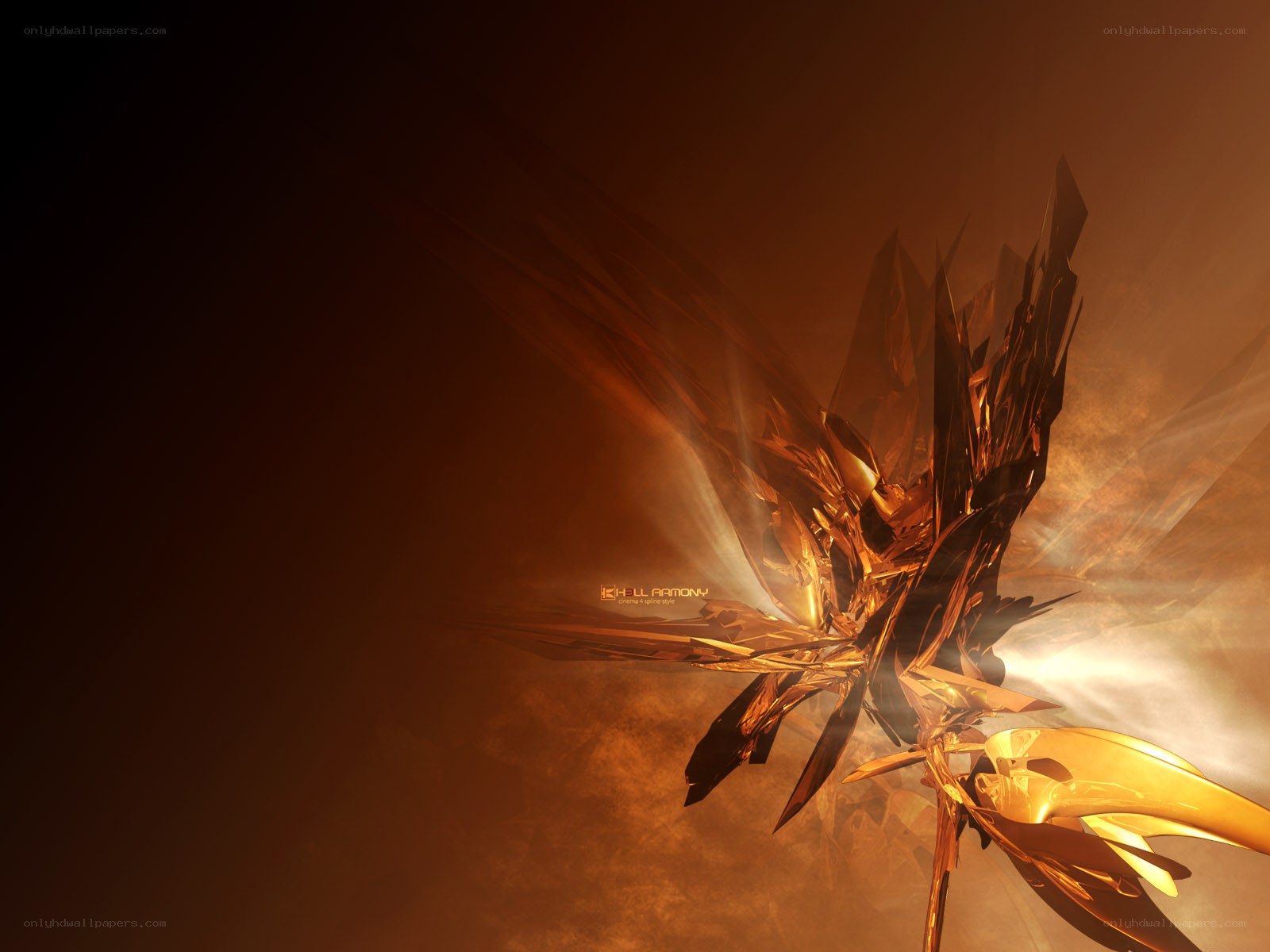 golden abstract fractal design