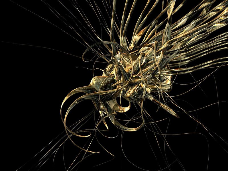 Golden abstract fractal design
