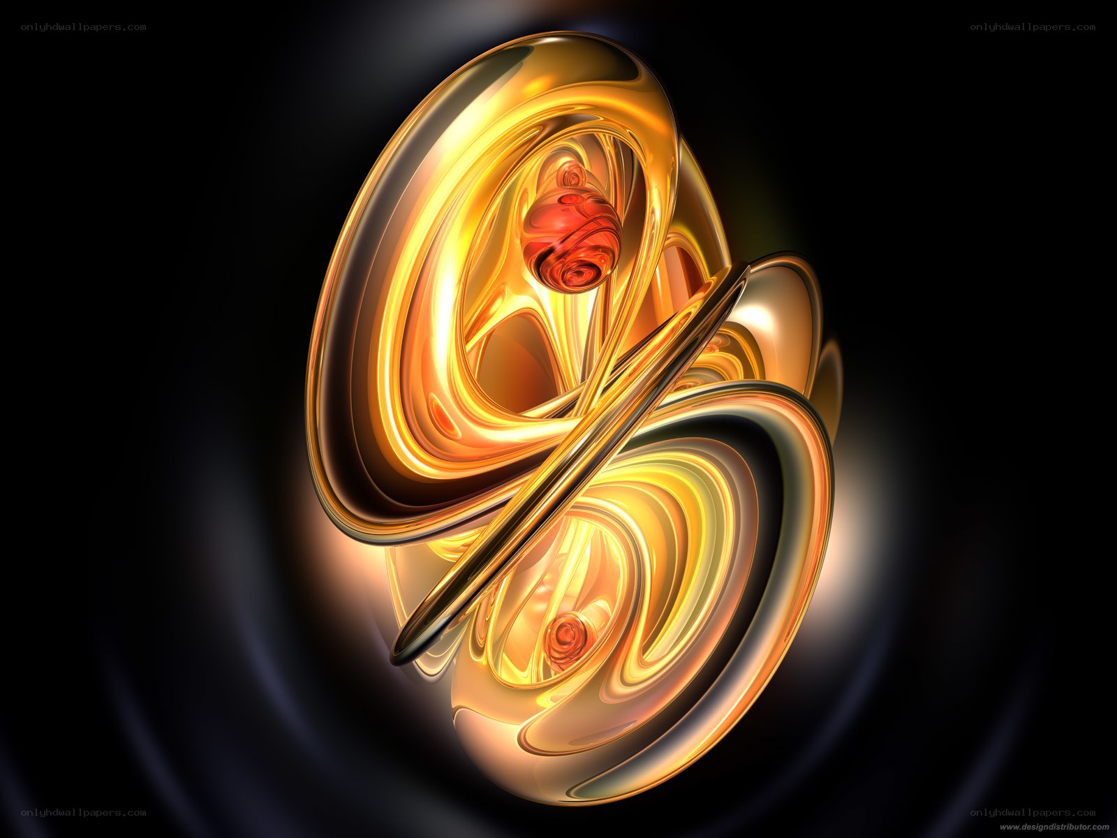 Golden abstract fractal design