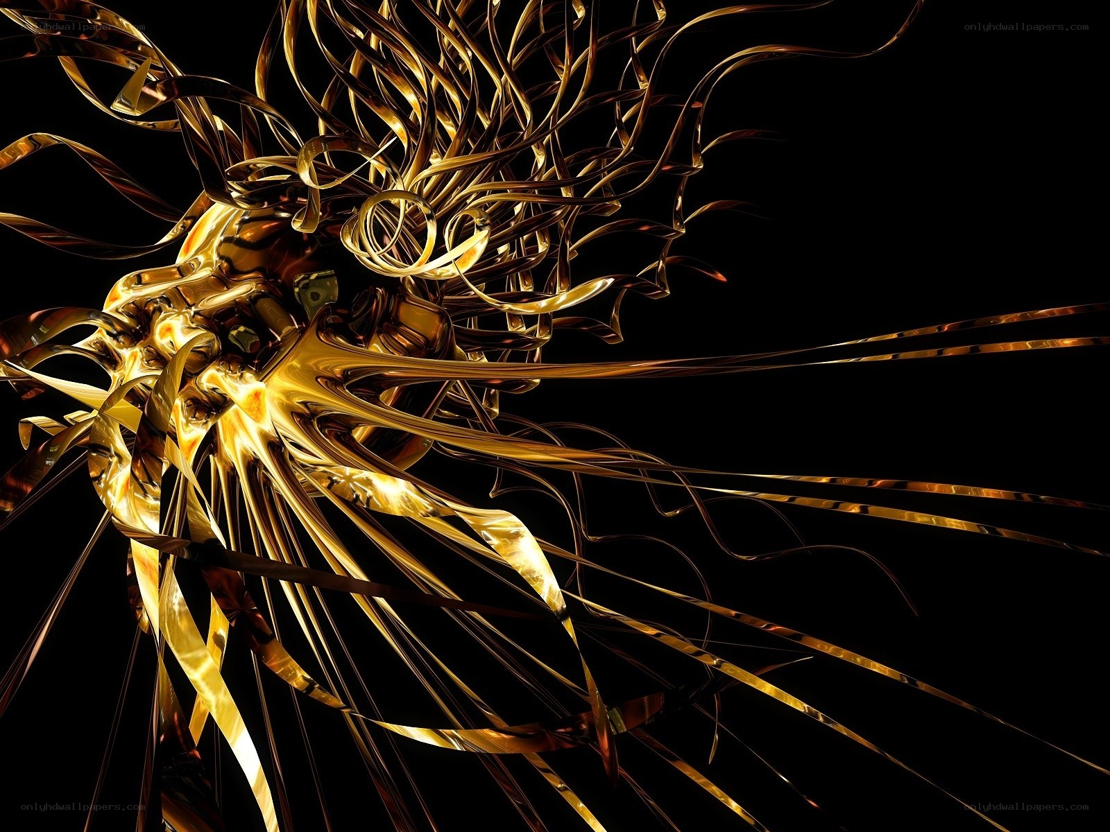 Golden abstract fractal design