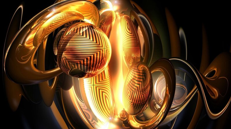 Golden Abstract Fractal Forms