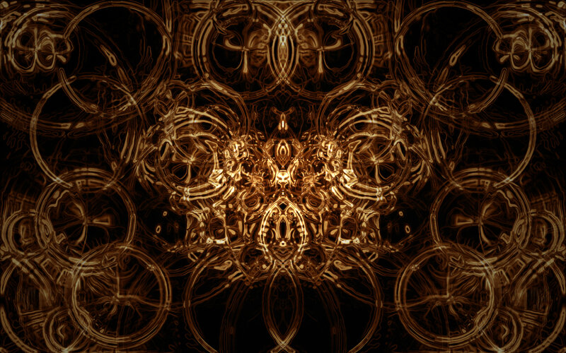golden abstract fractal pattern