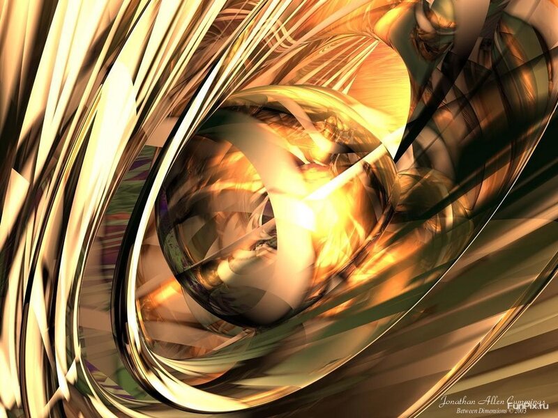 Golden abstract fractal swirl