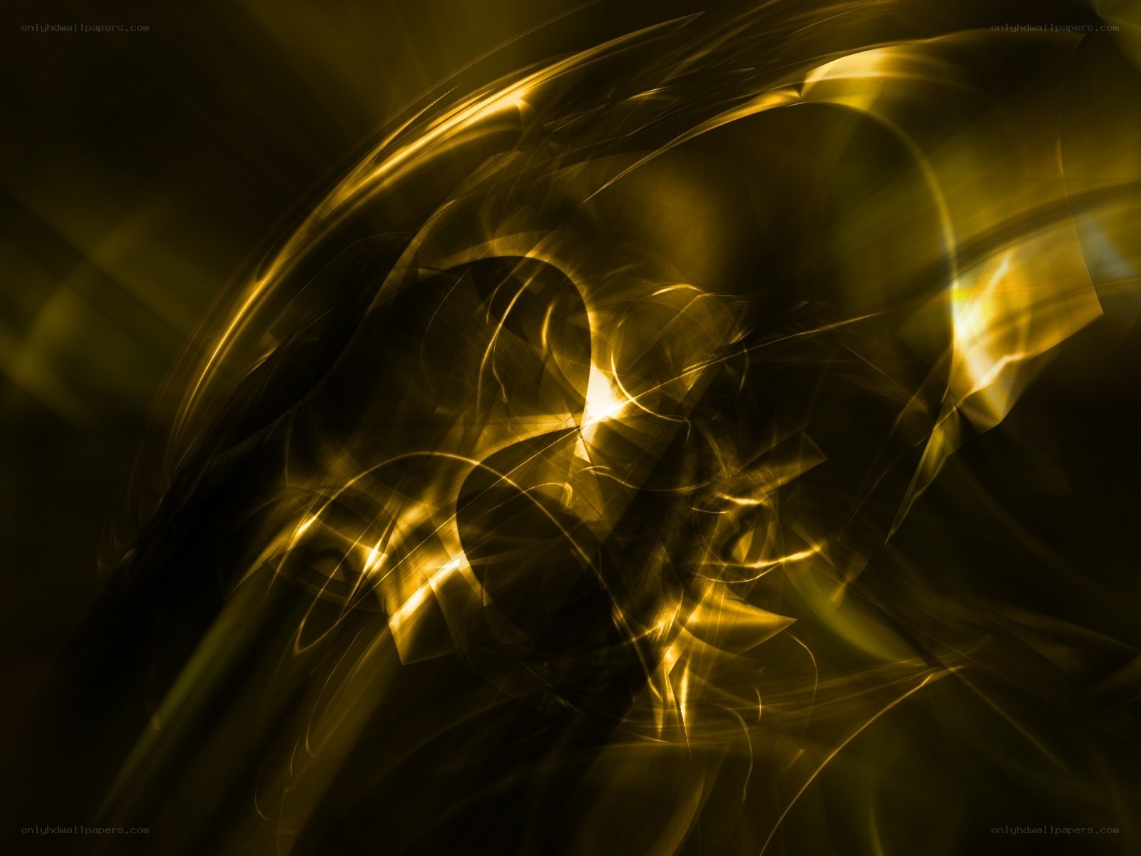 Golden abstract light swirl