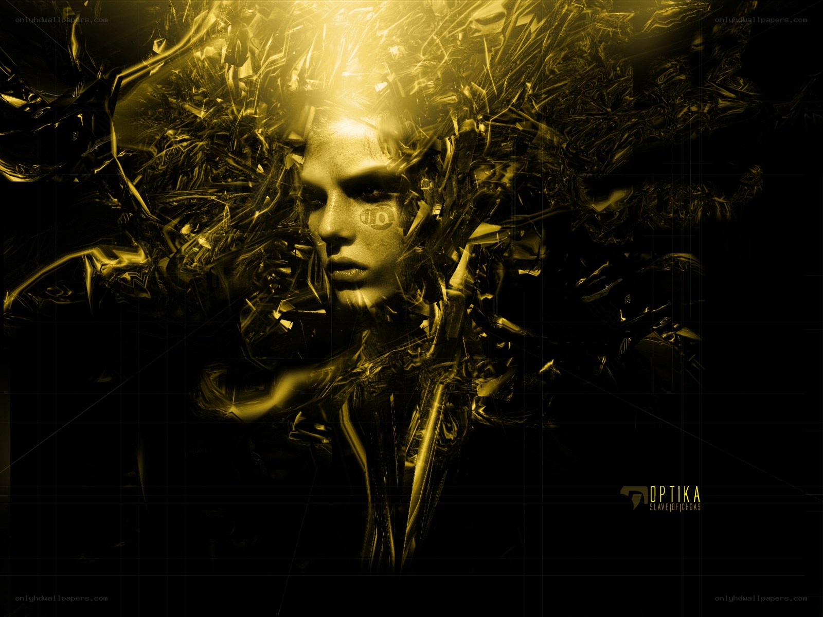 golden abstract portrait