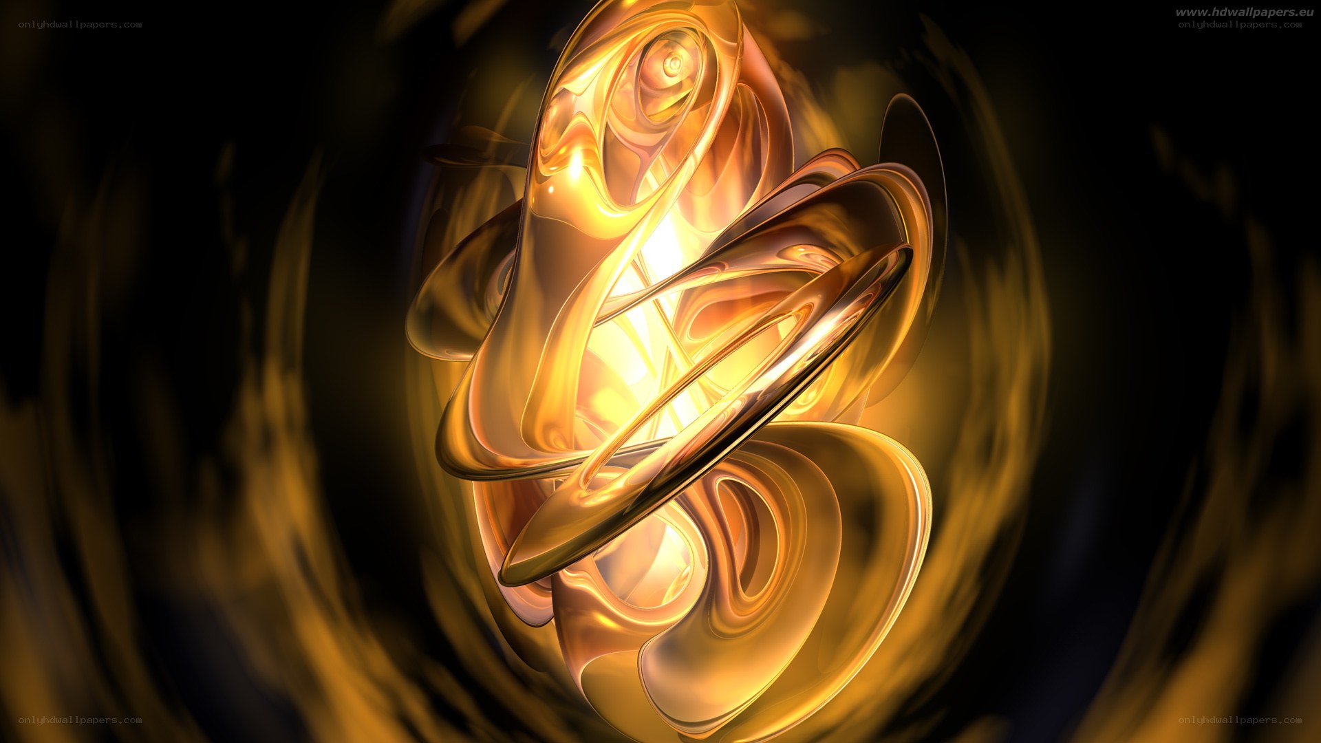 Golden abstract swirl